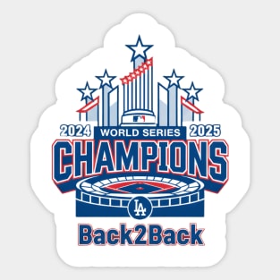 Dodgers Back 2 Back world series Champions Sticker
